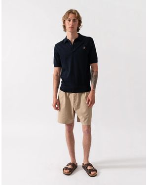 Fred Perry Cotton Knitted Shirt - Black