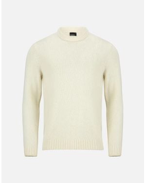 Remus Uomo Crew Neck Long Sleeve Jumper Ecru - Natural