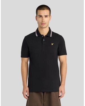 Lyle & Scott Tipped Track Polo Shirt - Black