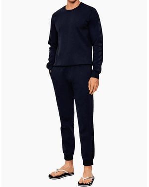 Emporio Armani Crew Neck Tape Logo Tracksuit - Blue