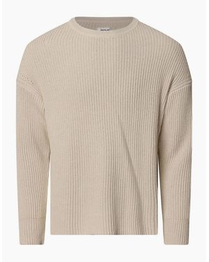 Replay Knit Crewneck Jumper - Natural