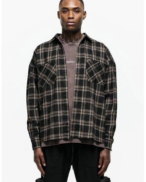 Good For Nothing Check Flannel Shirt - Black
