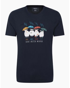 Mountain Warehouse Adult Great British Weather Graphic T-Shirt - Blue