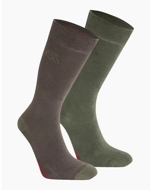 Craghoppers Nosilife Travel Socks 2Pk Woodland Wild - Green