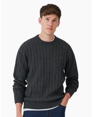 Crew Oarsman Organic Cable Crew Knitwear Jumper - Black