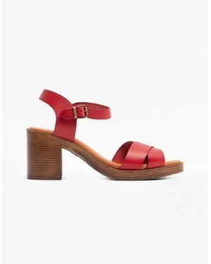 Hush Puppies Georgia Leather Sandals - Red