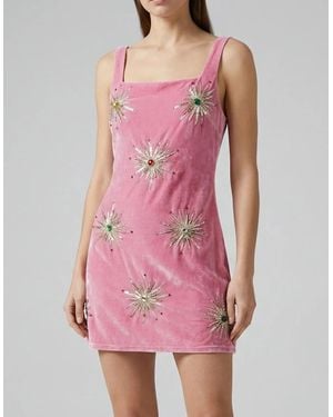 Oceanus Callie Luxury Embellished Party Dress - Pink