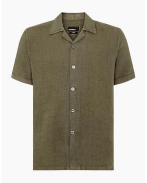 Remus Uomo Ss Linen Shirt 34 Sage - Green