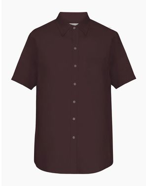 COLORFUL STANDARD Short Sleeve Linen Shirt - Red