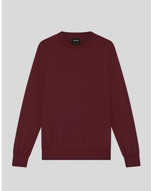 Lyle & Scott Merino Wool Crew Neck Jumper - Red