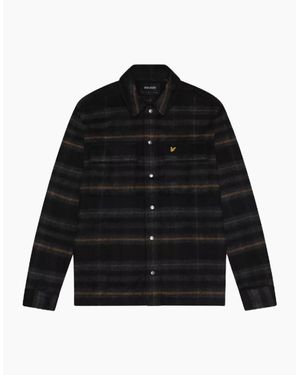 Lyle & Scott Lyle & Scott Brushed Tartan Jet Overshirt Jacket - Black