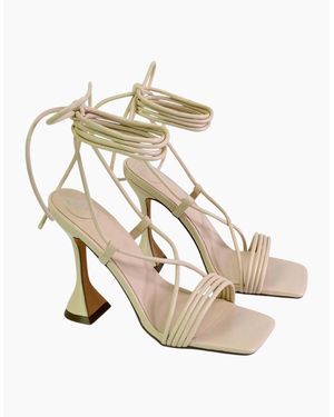 XY London Ladies Axel Lace Up Strappy High Heels - White