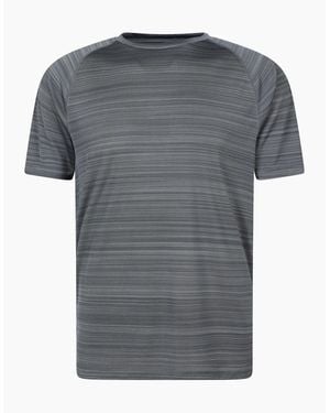 Mountain Warehouse Adult Stripe Isocool T-Shirt - Grey