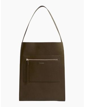 Ted Baker Soft Slouch Large Khaki Leather Tote - Natural