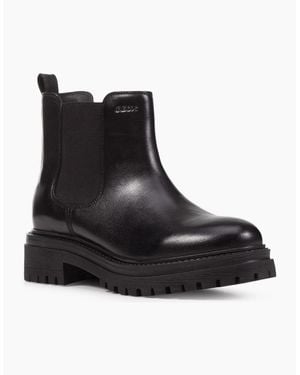 Geox D Iridea B Leather Boots - Black