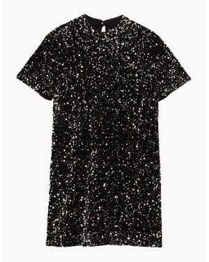 Ted Baker Audriyy Velvet Sequin Mini Dress - Black