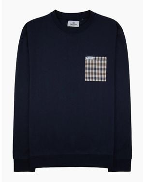 Aquascutum Iconic Pocket Crewneck 11 - Blue