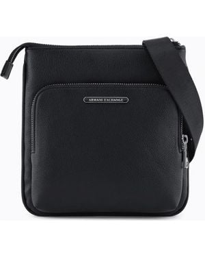 ARMANI EXCHANGE Metal Logo Shoulder Bag - Black