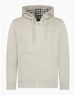 Burberry 'Hove' Check Hoodie Lichen - White