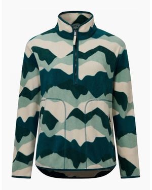 Regatta Ladies Frankie Abstract Mountain Quarter Zip Fleece Top - Green
