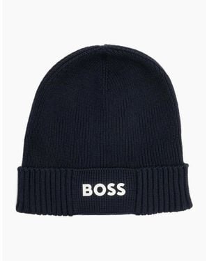 BOSS Boss Asic Logo Beanie Hat - Blue