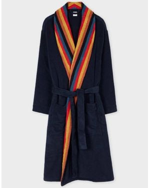 Paul Smith Artist Stripe Toweling Dressing Gown, Multi Coloured - Blue