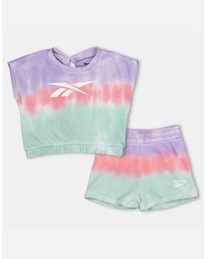 Reebok Tie Dye Crew Neck Sleeveless T-Shirt - Pink