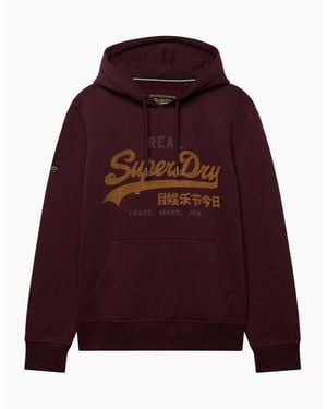 Superdry Vintage Logo Heritage Relaxed Hoodie - Red