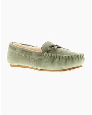 Strollers Moccasin Slippers Faux Fur Matilda Uk Size - Green