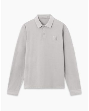 Stone Island S0F11 Patch Logo Ls Polo - Grey