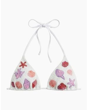 Oceanus Shell Beaded Bikini Bottom - White