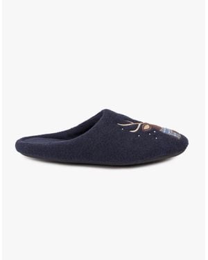 Totes Isotoner Novelty Stag Mule Slippers - Blue