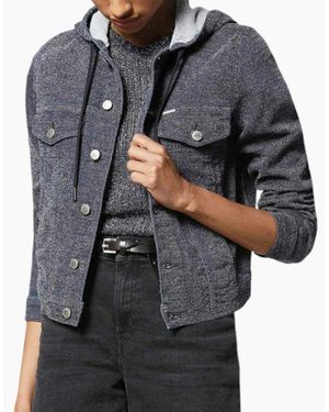 DIESEL Leisy Ne Veste Jogg Jeans Jacket Sweat Hooded Winter Outwear Coat - Grey