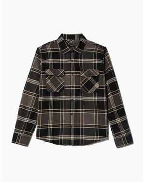 Brixton Bowery/Charcoal/Pinecone L/S Flannel Shirt - Black