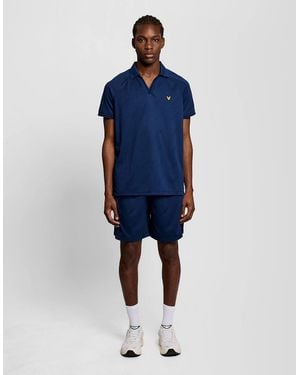 Lyle & Scott Sports Embossed Logo Football Shorts - Blue