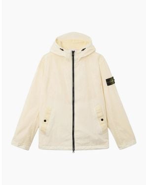 Stone Island Hooded 4100001 Crinkle Reps Ny Jacket Ivory - Natural