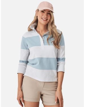 Crew Longsleeve Stripe Rugby T-Shirt - Blue