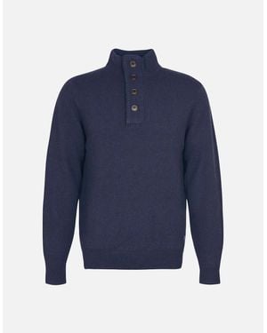 Barbour Ess Patch Half Zip Jumper Ny91 - Blue