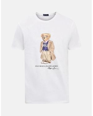 Ralph Lauren Custom Slim Fit Bear Jersey T-Shirt - White
