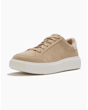 Fitflop Rtg Lace Up Suede Hazelnut Trainers - Natural