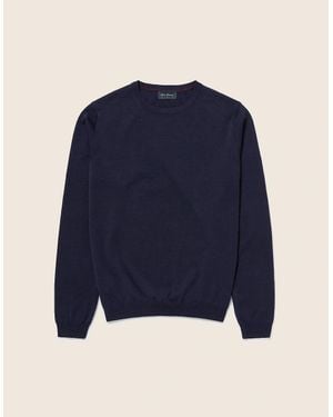 Oliver Sweeney Merino Wool Crew Neck Jumper - Blue