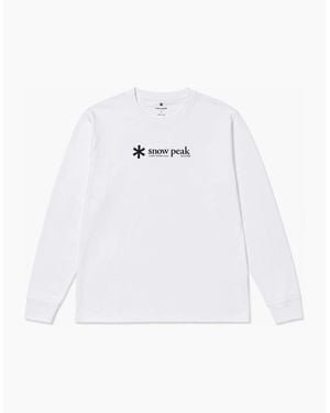 Snow Peak Snow Peak Soft Cotton Logo Long Sleeve T-Shirt - White