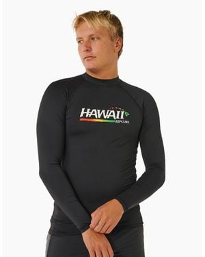 Rip Curl Rip Curl Hawaii Gritty Upf Long Sleeve Rash Vest - Black