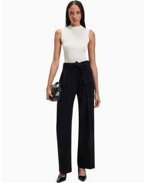 BOSS Feskies Knitted Slim Fit Mock Neckline Top - Black