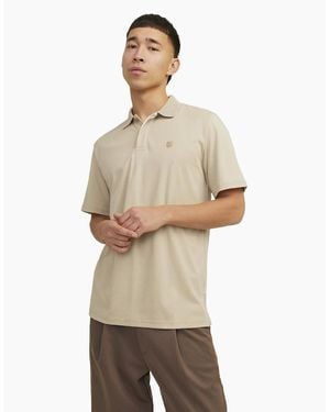 Jack & Jones Crodney Short Sleeve Polo Shirt - Natural