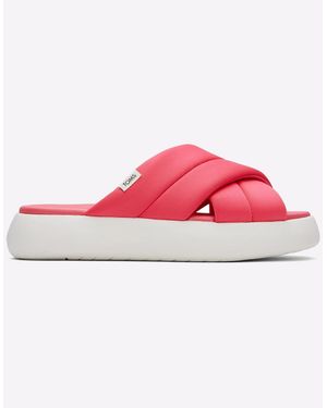 TOMS Alpargata Mallow Crossover Slide Sliders - Pink