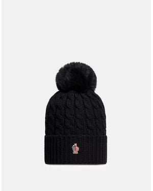 Moncler Cable Knit Bobble Hat - Black