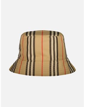 Burberry Reversible Icon Stripe Bucket Hat - Natural