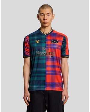 Lyle & Scott Plaid Short Sleeve Football Jersey - Red