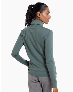 Mountain Warehouse Ladies Meribel Cotton Roll Neck Long-Sleeved Top - Green